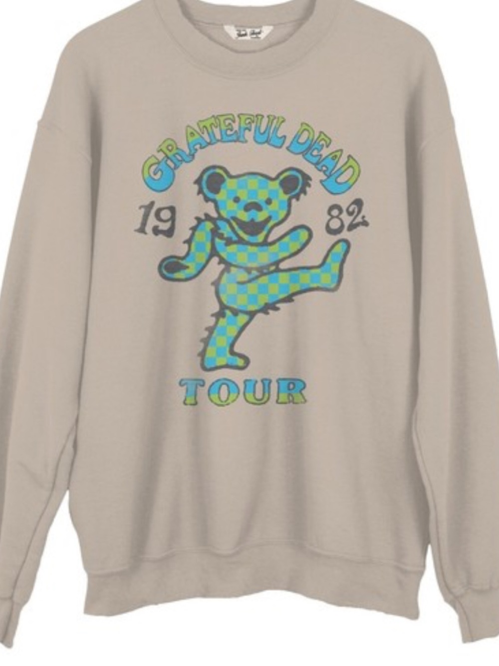 Junk Food Clothing Beige Grateful Dead Dancing Bear Crewneck